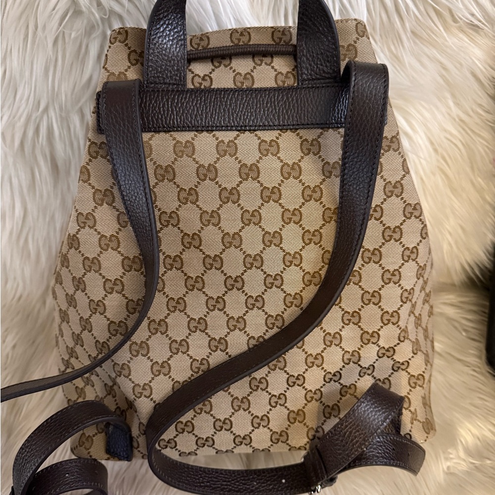 Gucci Beige and Brown Monogram Backpack - Picture 6 of 6